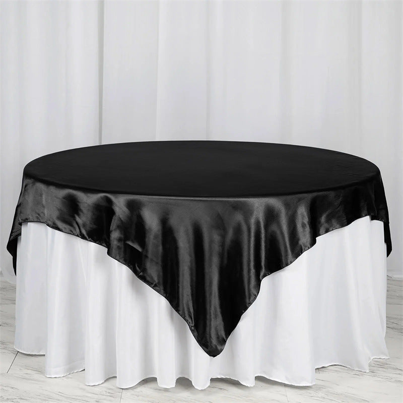 Satin Table Overlay 72"x72" Black