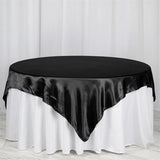 Satin Table Overlay 72"x72" Black
