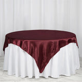 Satin Table Overlay 72"x72" Wine Red