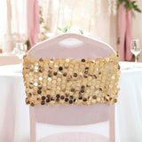 5 Pc Sequin Chair Sash Bands 13"x10" Gold