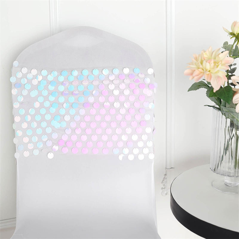 5 Pc Sequin Chair Sash Bands 13"x10" Colorful