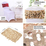 5 Pc Sequin Chair Sash Bands 13"x10" Gold