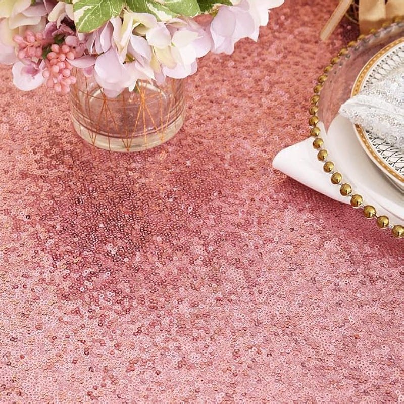 Sequin Square Table Overlay 72"x72" Red