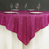 Sequin Square Table Overlay 72"x72" Rose Red