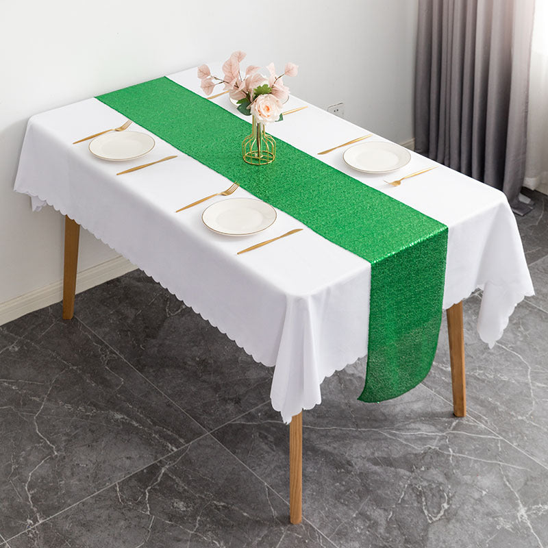 Sequin Table Runner 12" x 110" Mint Green
