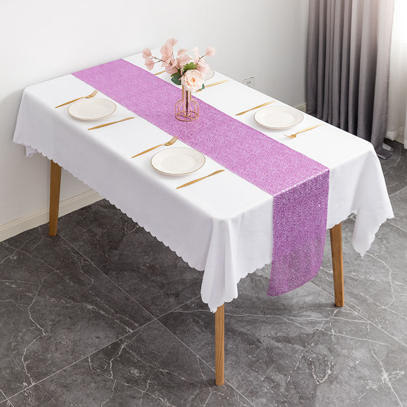 Sequin Table Runner 12" x 110" Rose Purple