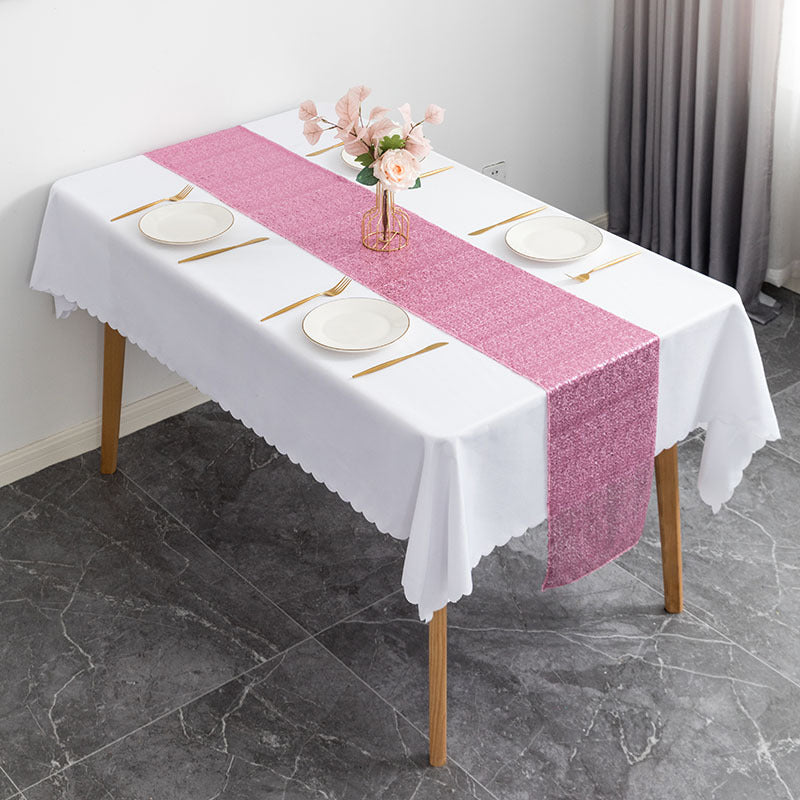 Sequin Table Runner 12" x 110" Rose Pink