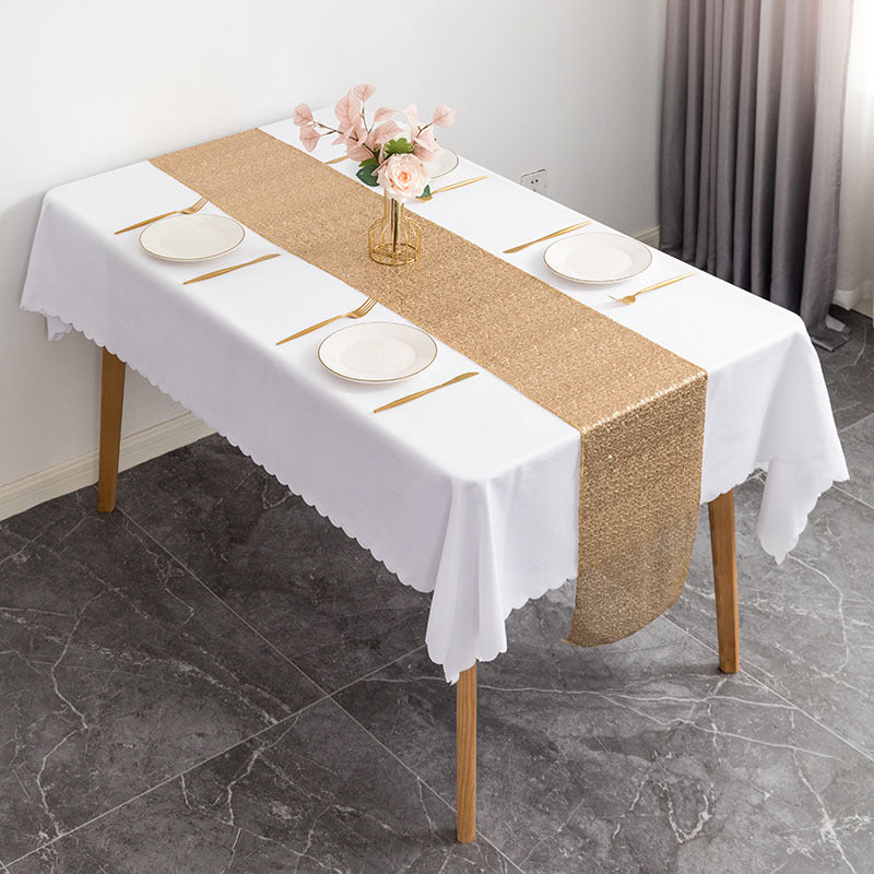 Sequin Table Runner 12" x 110" Champagne Gold
