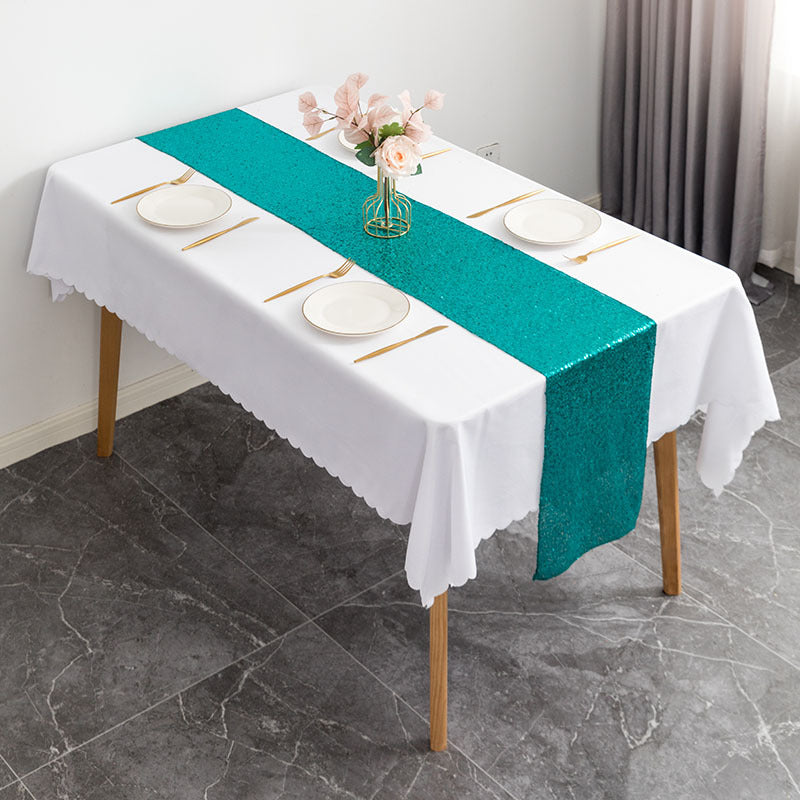 Sequin Table Runner 12" x 110" Malachite Green