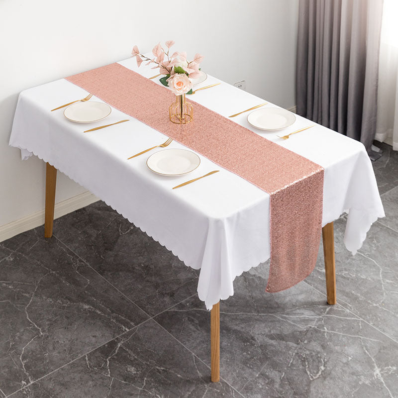 Sequin Table Runner 12" x 110" Silver