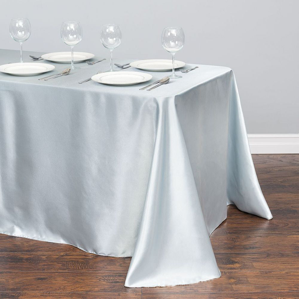 Satin Rectangular Tablecloth 57"x126" Silver-No splicing