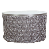 Rose Satin Table Skirt 21ft Sliver