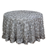Satin Round Tablecloth 130" Silver