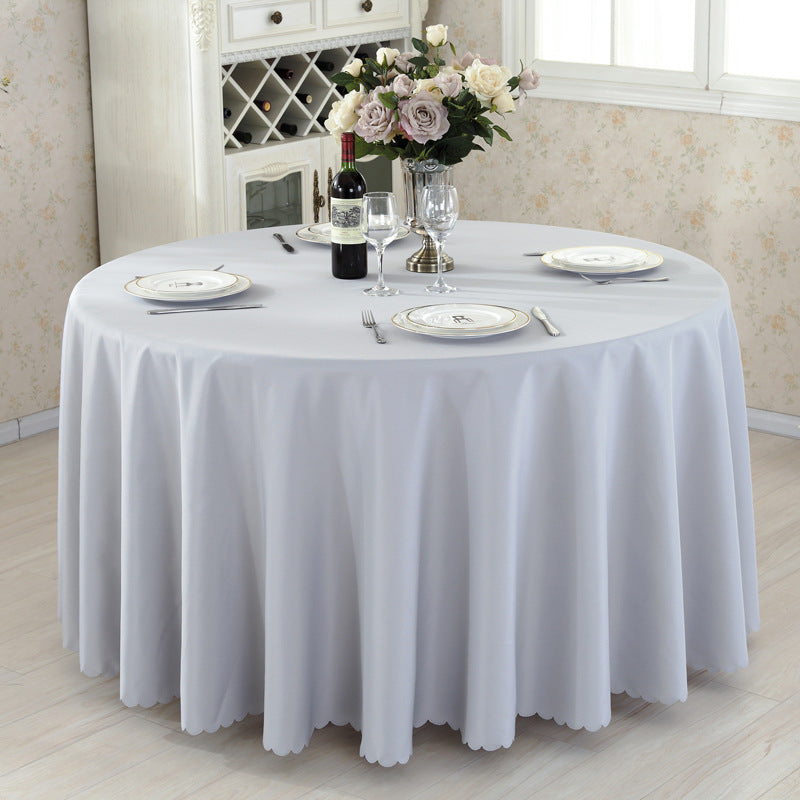 Polyester Round Tablecloth 110" Silver Gray