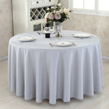 Polyester Round Tablecloth 110" Silver Gray