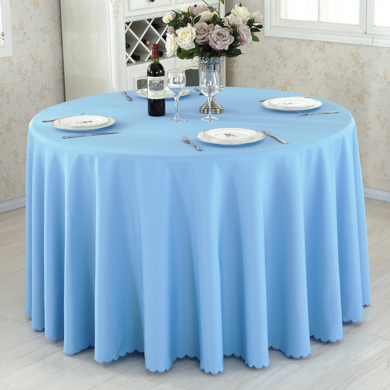 Polyester Round Tablecloth 110" Sky Blue
