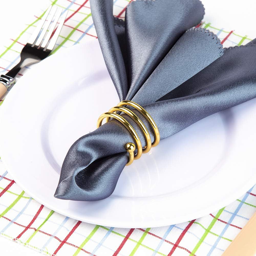 4 Pc Plated Spiral Aluminum Napkin Rings Gold