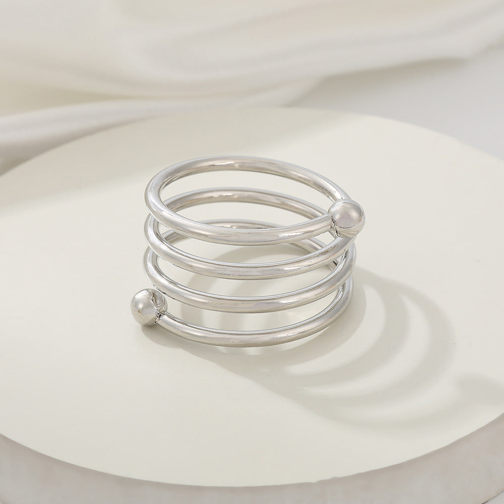 4 Pc Plated Spiral Aluminum Napkin Rings Silver