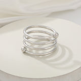 4 Pc Plated Spiral Aluminum Napkin Rings Silver