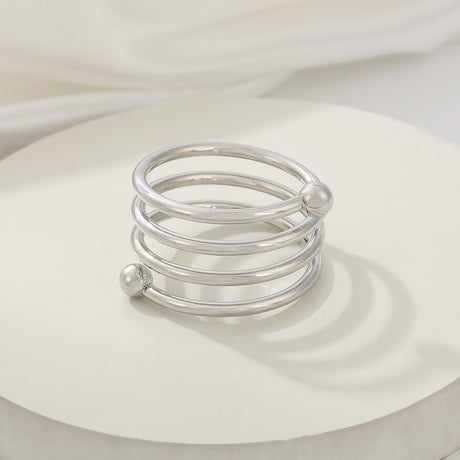 4 Pc Plated Spiral Aluminum Napkin Rings Silver