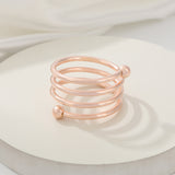 4 Pc Plated Spiral Aluminum Napkin Rings Rose Gold