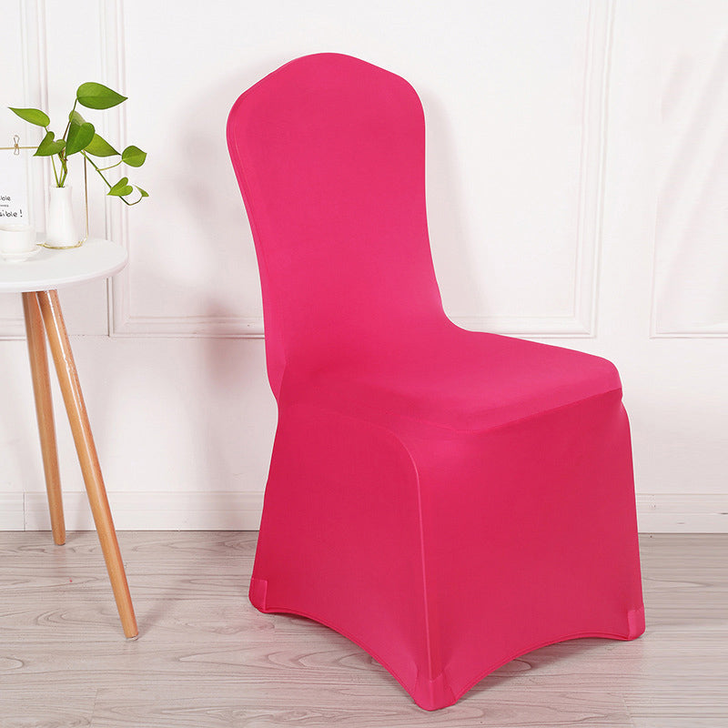 Stretch Polyester Chair Cover Thick Rose Red