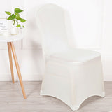 Stretch Polyester Chair Cover Thick Milky White