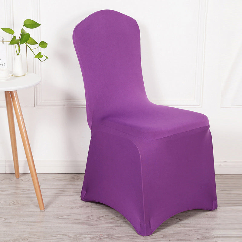 Stretch Polyester Chair Cover Thick Purple