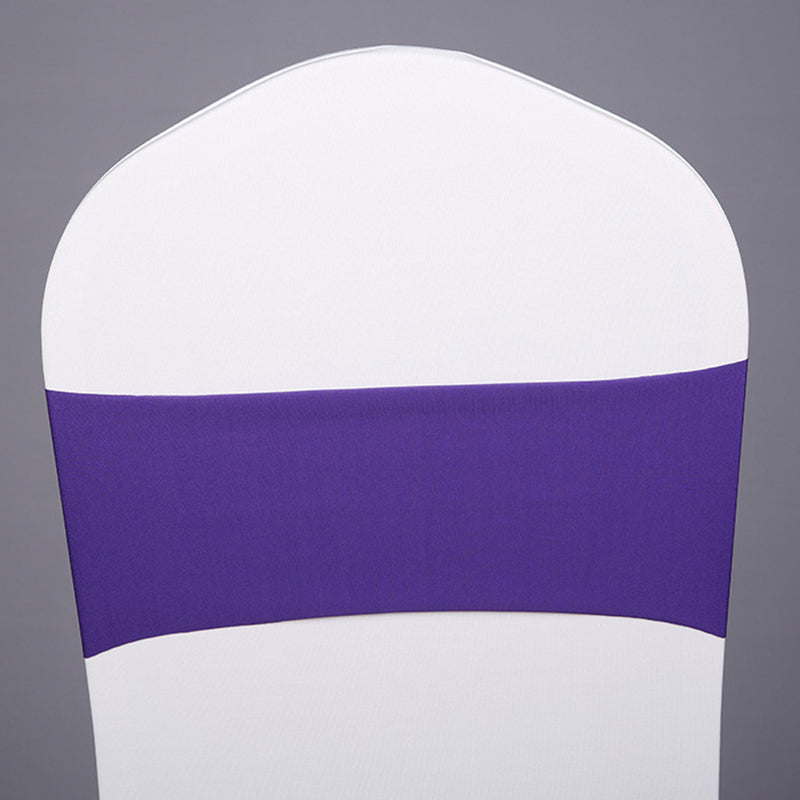5 Pc Stretch Spandex Chair Sashes 5"x12" Dark Purple