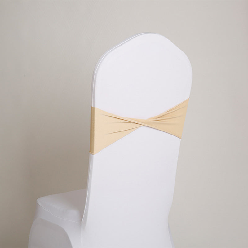 5 Pc Stretch Spandex Chair Sashes 5"x12" Champagne