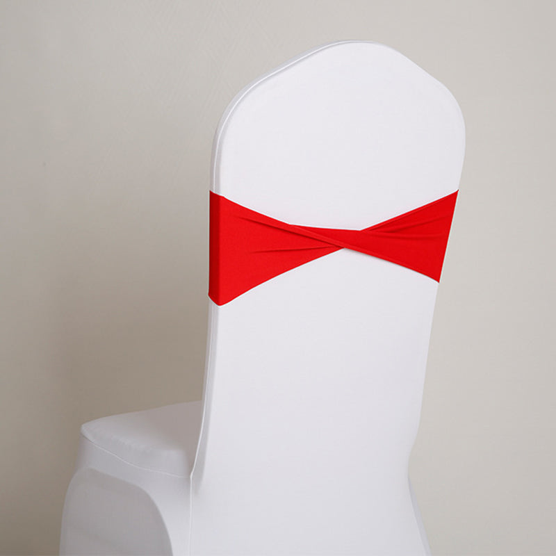 5 Pc Stretch Spandex Chair Sashes 5"x12" Red