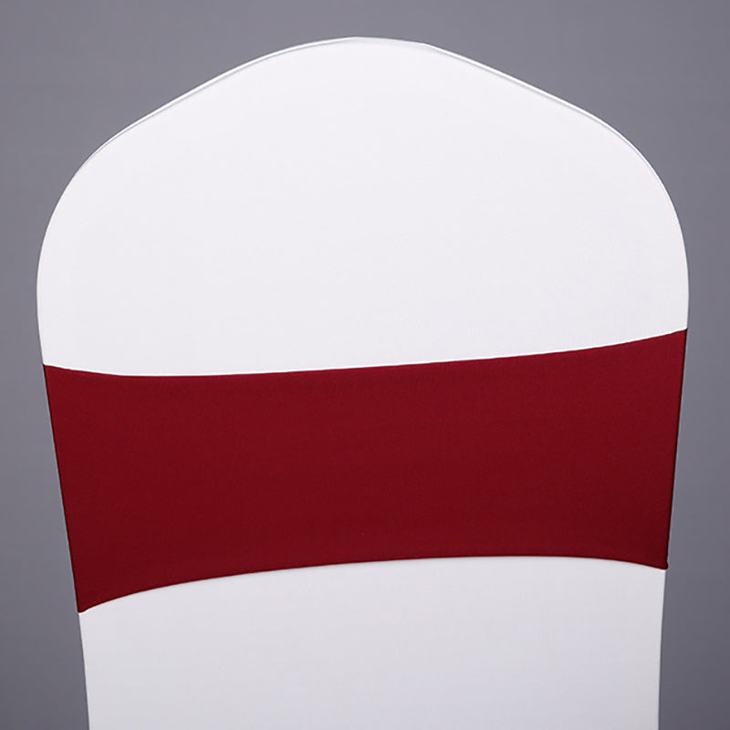 5 Pc Stretch Spandex Chair Sashes 5"x12" Dark Wine Red