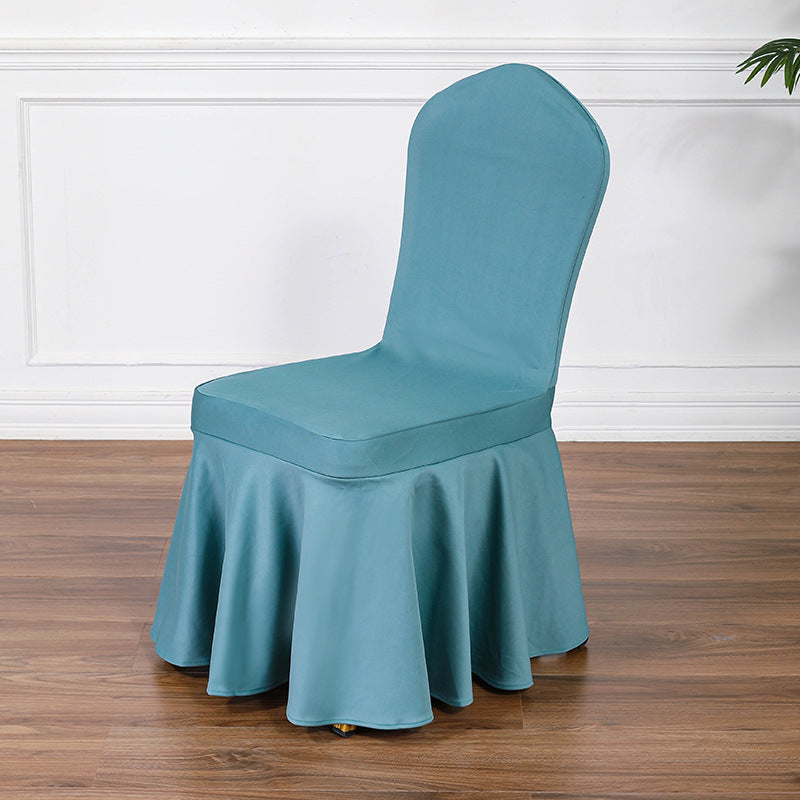 Satin Sundress Chair Cover Stone Blue 25