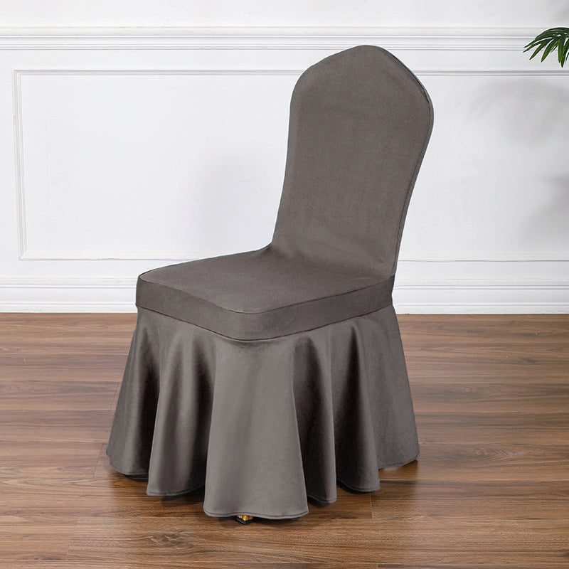 Satin Sundress Chair Cover Dark Gray 08