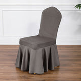 Satin Sundress Chair Cover Dark Gray 08