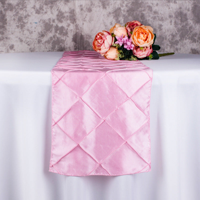 Taffeta Pintuck Table Runner 12"x108" Pink