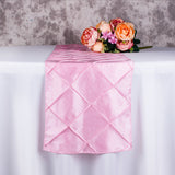 Taffeta Pintuck Table Runner 12"x108" Pink