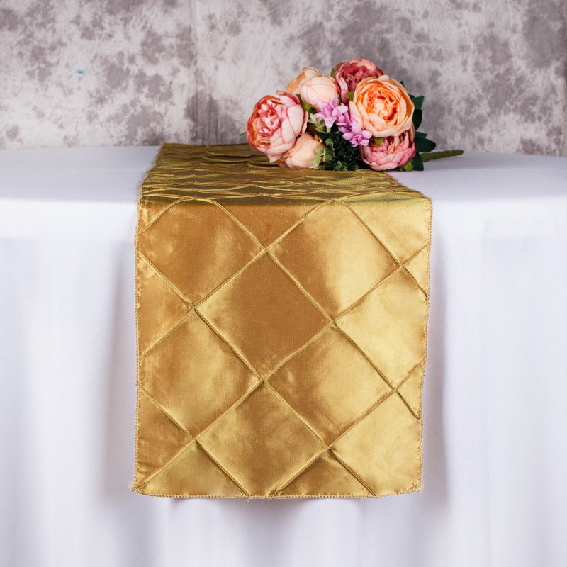 Taffeta Pintuck Table Runner 12"x108" Royal Blue