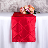 Taffeta Pintuck Table Runner 12"x108" Red