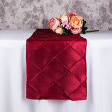 Taffeta Pintuck Table Runner 12"x108" Wine Red