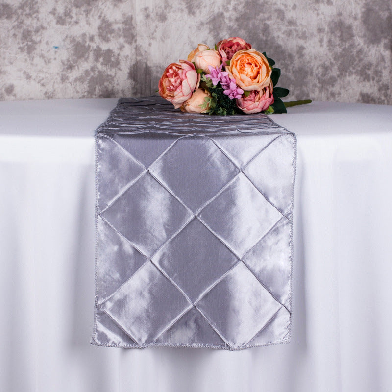 Taffeta Pintuck Table Runner 12"x108" Gold