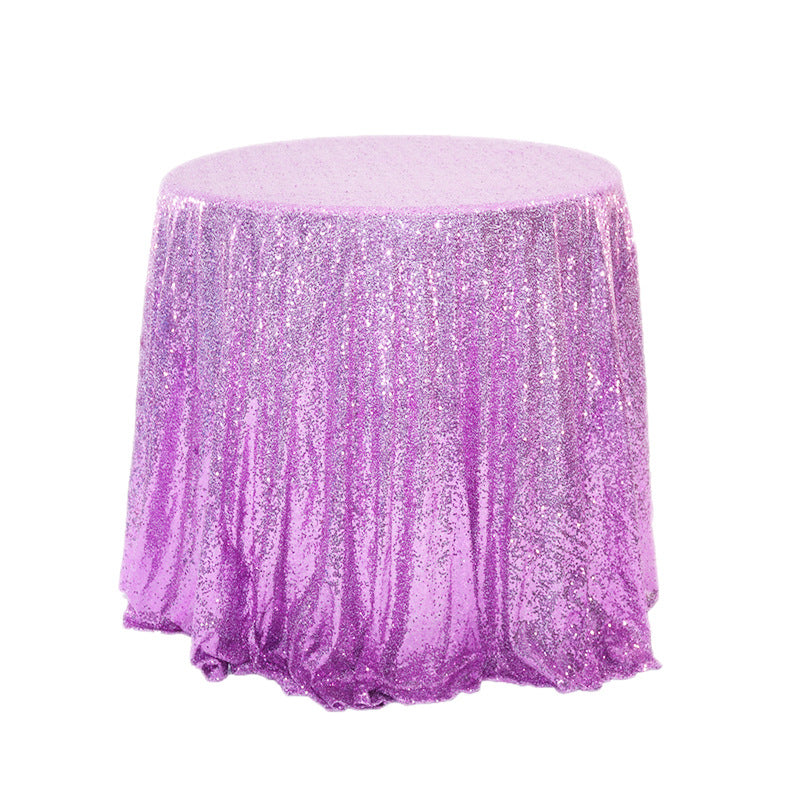 Sequin Round Tablecloth 132" Violet