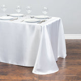 Satin Rectangular Tablecloth 57"x126" White-No splicing