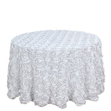 Satin Round Tablecloth 130" White
