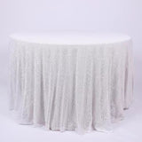 Sequin Round Tablecloth 120" White