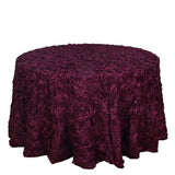 Satin Round Tablecloth 130" Wine Purple