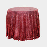 Sequin Round Tablecloth 132" Wine Red