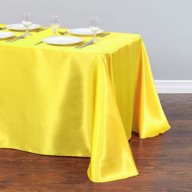 Satin Rectangular Tablecloth 57"x126" Yellow-No splicing