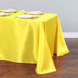 Satin Rectangular Tablecloth 57"x126" Yellow-No splicing