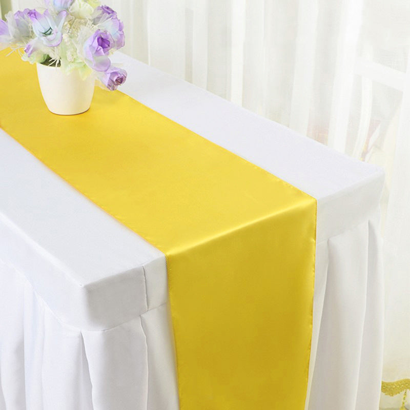 Satin Table Runner 12"x110" Bright Yellow
